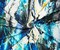 Blue-Multi Poly Stretch Feather Printed ITY Jersey Knit Fabric By the Yard